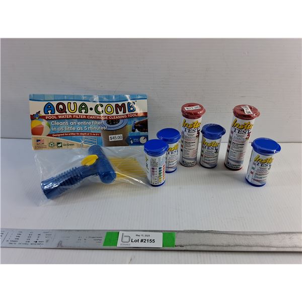 Pool Water Filter Cartridge Cleaning Tool and Various InstaTests