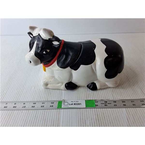 Cow Ceramic Cookie Jar 12" Long x 7" Tall