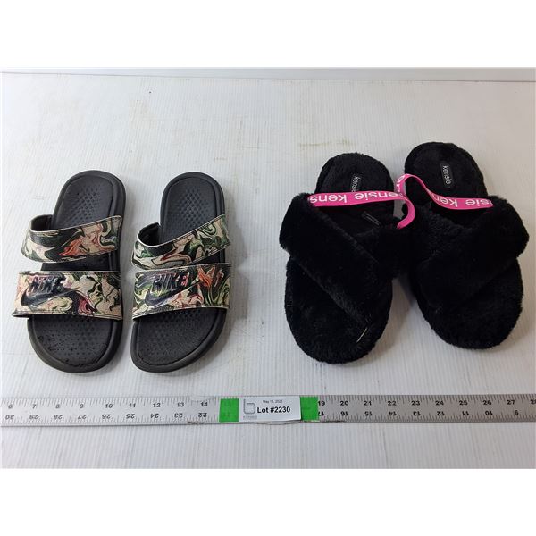 Nike Slides-9 & Kensie Slippers-XL