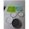 Image 3 : Plastic/Ceramic Kitchen Lot- (6) Dinner Plates, (10) Dessert Plates, Tray