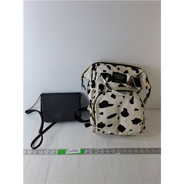 Cow Themed Backpack & Ardene Purse