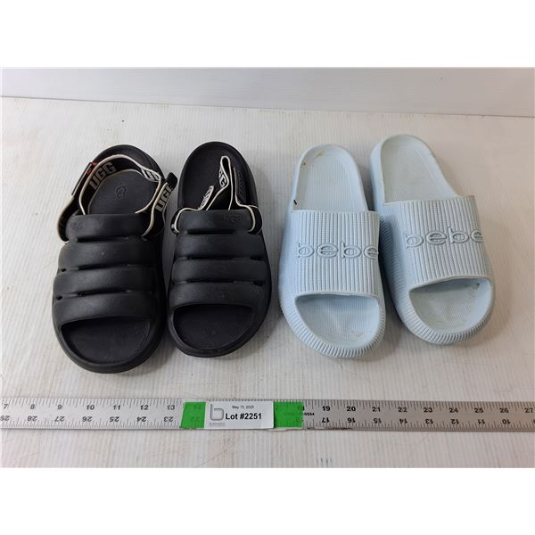(2) Pairs of Slides- Bebe/10 and Ugg/Unknown Size