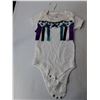 Image 2 : Onesie 18-24M & Denim Skirt L-XL with Ribbons, Some Staining