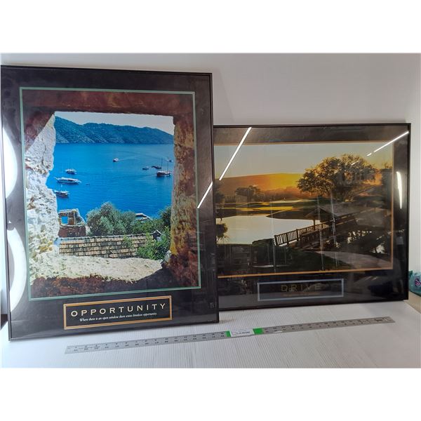 (2) Framed Inspirational Photos 28" x 22"