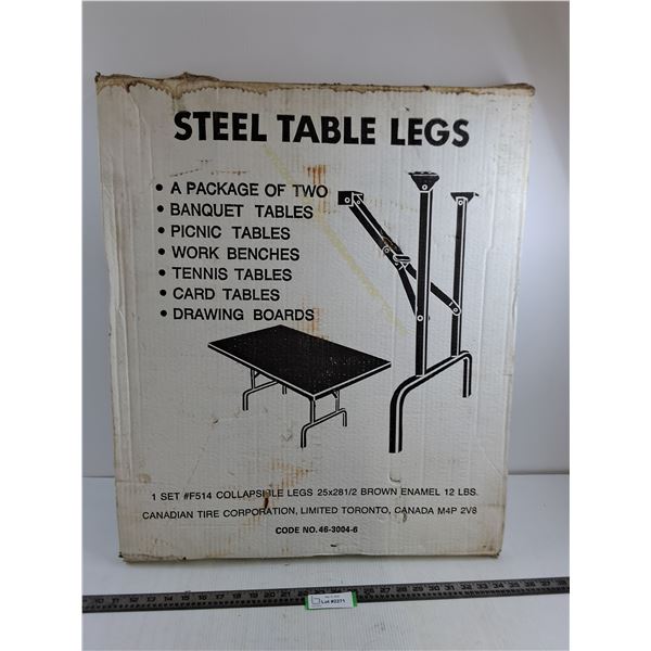 Unopened Box of 2 Steel Table Legs (NOS) - Cannot Ship