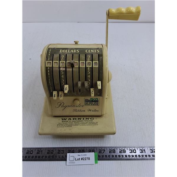 Vintage Paymaster Ribbon Writer