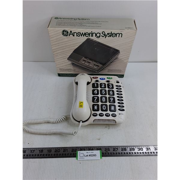 Geemarc Telephone - Untested, GE Answering System - Untested