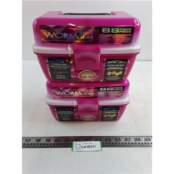 (2) South Bend Wormgear Fishing Tackle Boxes - Sealed