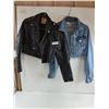 Image 1 : * (2) Crop Jackets (Faux Leather Garage - Small & Denim Streetwear Society - Large)