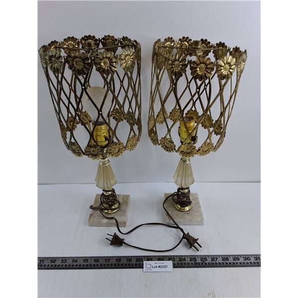 Pair of Vintage Table Lamps - Working - 18" Tall - Pick Up Preferred