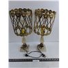 Image 1 : Pair of Vintage Table Lamps - Working - 18" Tall - Pick Up Preferred