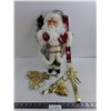 Image 1 : Christmas Decor Lot, 16" Skier Santa