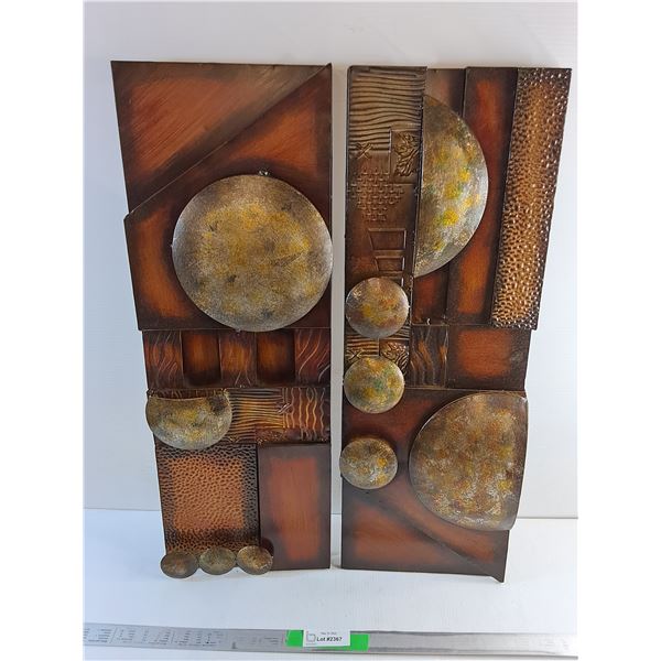 (2) Metal Wall Art 29 x 10"