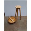 Image 3 : Wooden Salad Bowl with Stand, Spoon and Fork - Cannot Ship