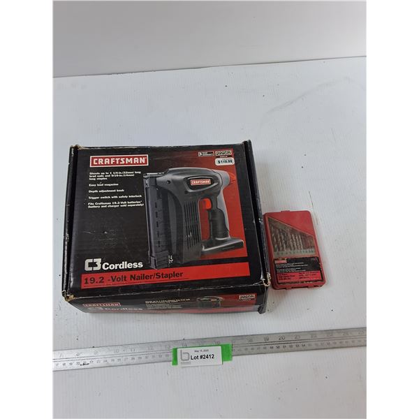 Craftsman CordlessNailer/Stapler and Craftsman Drill Bits - As Is