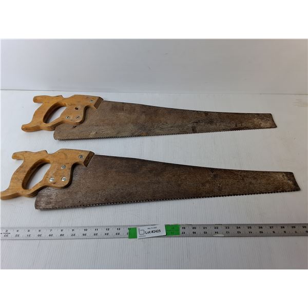 (2) Handsaws Approx. 30" Long, Cannot Ship