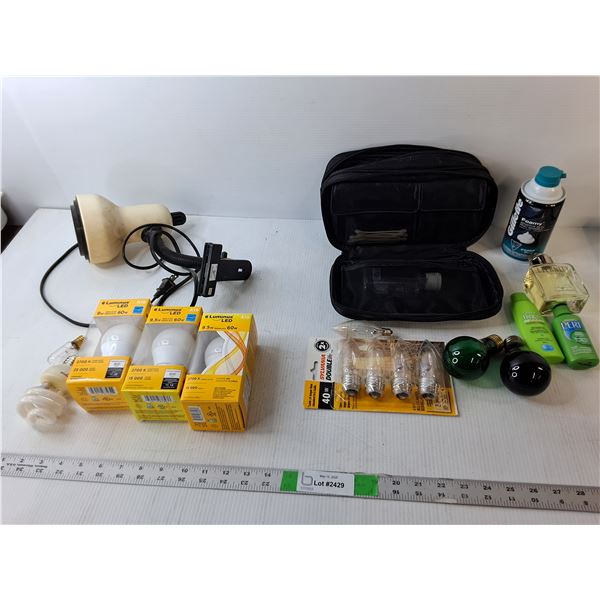 Lightbulbs, Calvin Klein Aftershave, Desk Lamp-Working, Misc.