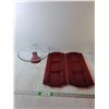 Image 1 : Footed Glass Cake Stand & (2) Trays