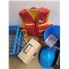 Image 4 : *Lot Of Various Items, Plastic Tote, Tackle Box, Life Jacket, Misc, Cannot  Ship
