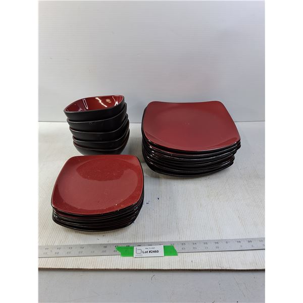 Partial Ceramic Dish Set, of Plates and Bowls,