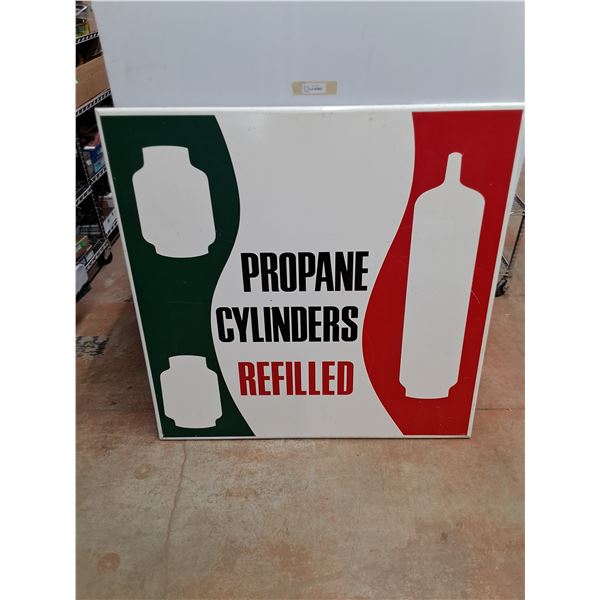 *Propane Cylinder Refilled Painted Wooden Sign, 49" x 49", Cannot Ship
