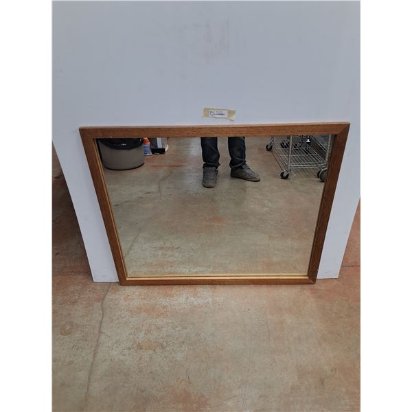 *Vintage Wooden Framed Mirror, 38" x 32", Cannot Ship