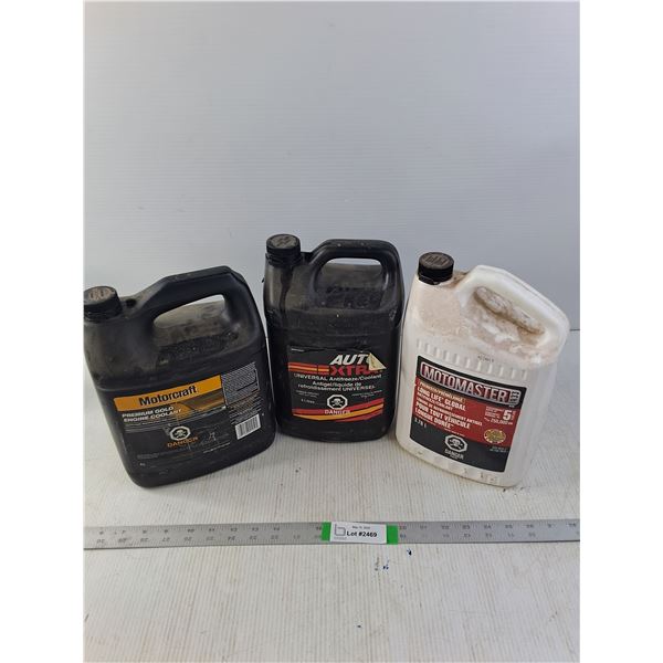 Antifreeze Coolant (3) Containers, All Full