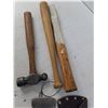 Image 3 : Wood hammer Handle, Ball Pein Hammer, Fish Bat and Axe Head with Sheath
