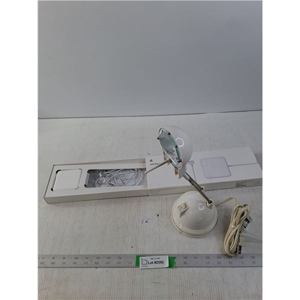 Small Desk Lamp and 60W Apple Charger