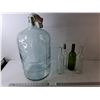 Image 1 : *Glass Lot- (4) Wine Bottles & Jug 22" Tall