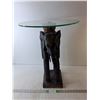 Image 1 : *Metal  Elephant Shaped Table with Glass Top 24" Tall x 19" Wide