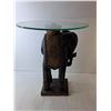Image 2 : *Metal  Elephant Shaped Table with Glass Top 24" Tall x 19" Wide