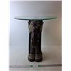 Image 1 : *2 Sided Metal Elephant Table with Glass Top 23" Tall 18.75" Wide