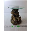 Image 1 : Wolf Style Decorative Glass Top Table 12" Tall x 10" Wide