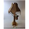 Image 1 : *Elephant Style Lamp with Tassled Shade- Powers On, With Bulb 31" Tall, Cannot Ship