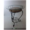 Image 1 : *Metal Clock Themed Coffeetable with Glass Top 20.5" Tall x 16"