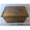 Image 1 : Brass Plated Wood Storage Box 12" Tall x 18" Long x 12" Wide