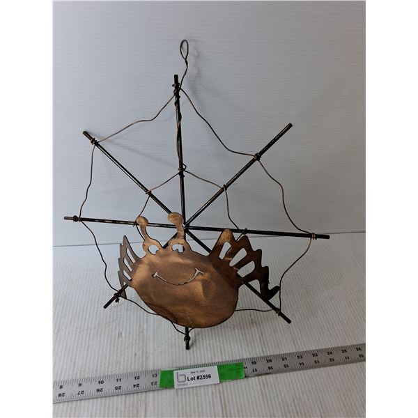 Metal Spider & Web Wall Decor 18"