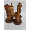Image 2 : (4) Sets of Wooden Napkin Ring Holders