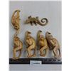 Image 1 : Wood Carved Monkeys & Lizard