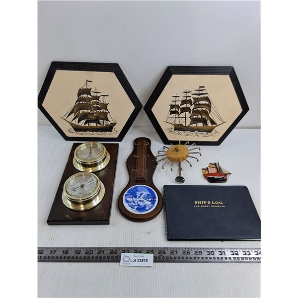 Nautical Themed Decor, Barometer, Key Holder