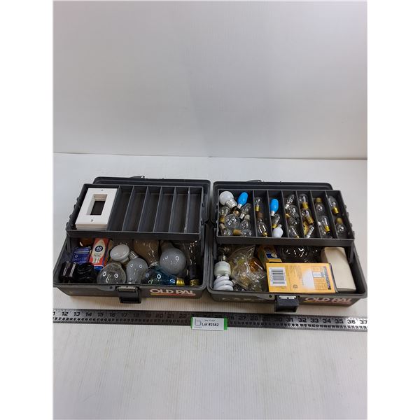 (2) Old Pal Parts Boxes with Contents - Mostly Bulbs