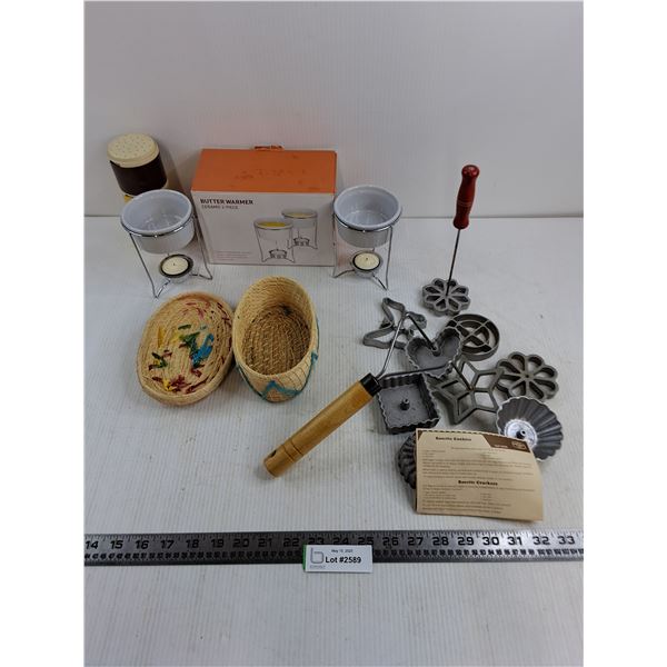 Ceramic Butter Warmers, Rosette Irons Set, Trinket Basket
