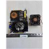 Image 1 : (2) Computer Video Cards & Copper CPU Cooling Fan - As is