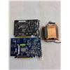 Image 2 : (2) Computer Video Cards & Copper CPU Cooling Fan - As is