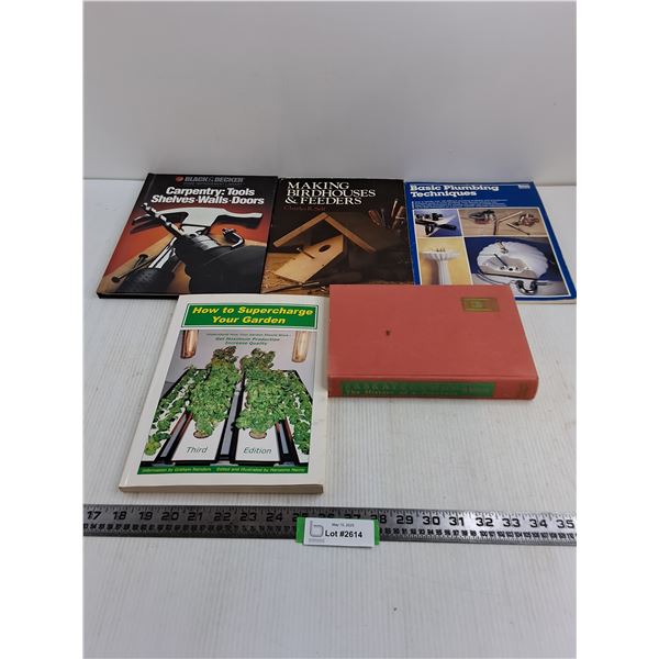 (4) DIY Books (Carpentry, Plumbing, Gardening), Sask History Book