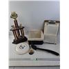 Image 1 : Trophy, Basket, Baseball Score Sheets,Frisbee and BBQ Brush