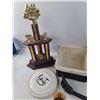 Image 2 : Trophy, Basket, Baseball Score Sheets,Frisbee and BBQ Brush