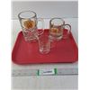 Image 1 : Plastic Serving Tray with (3) Dog N Suds Glass Mugs