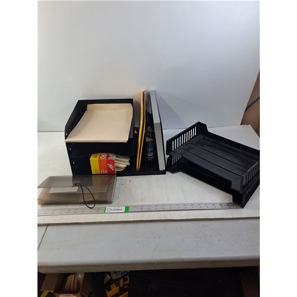 (2) Letter Organizer Units and a Plastic Bill Folder